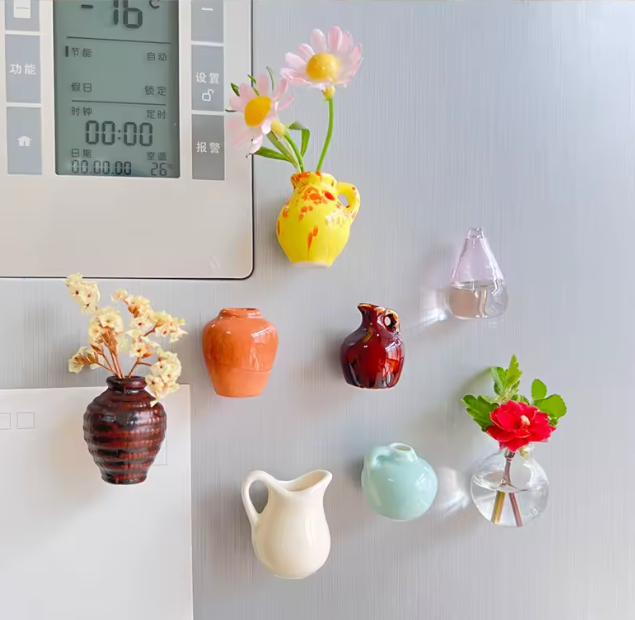 Mini Jarrón De Cerámica Para Nevera